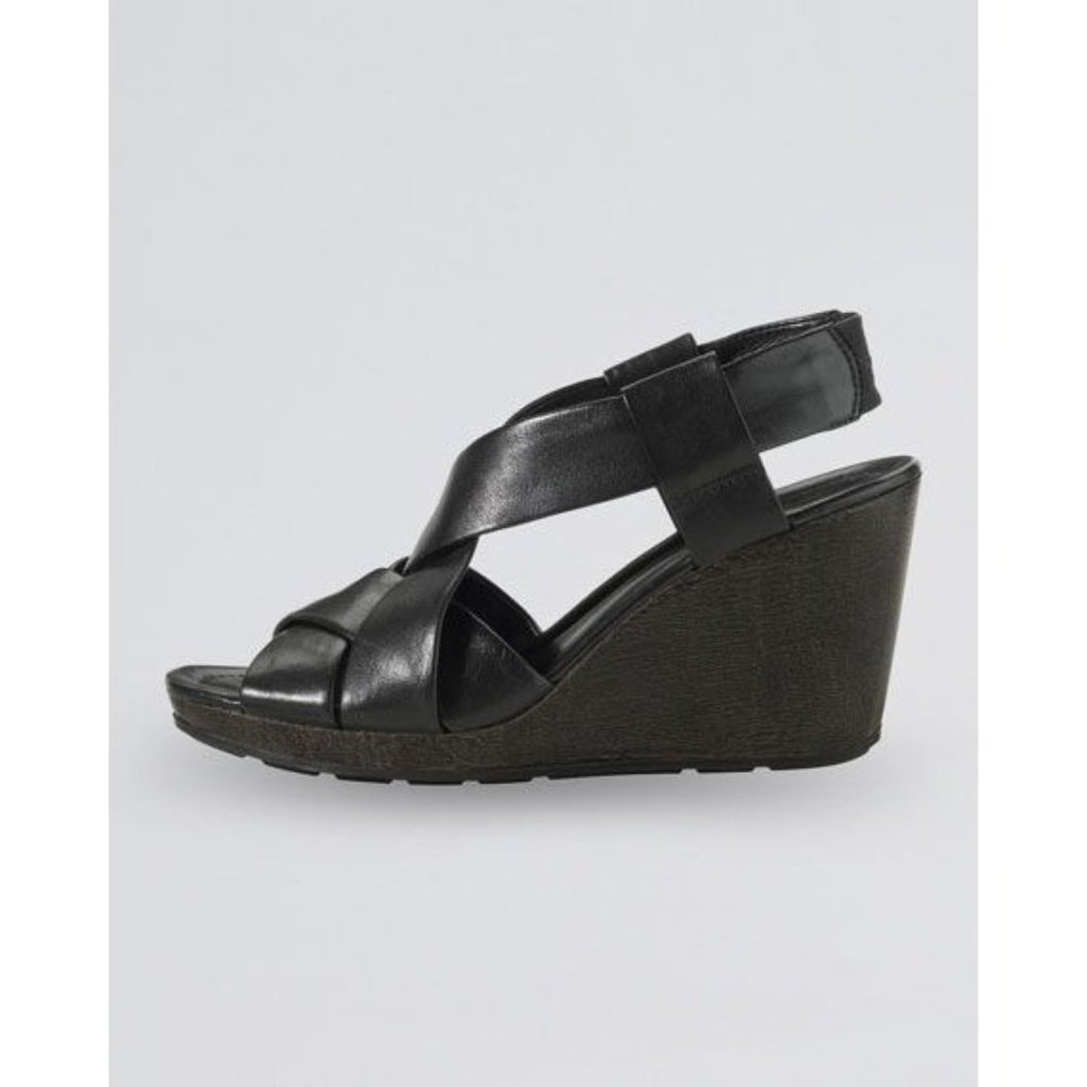 Cole Haan Nike Air Dinah Wedge Leather Sandal Size 7 1/2 - Picture 5 of 12